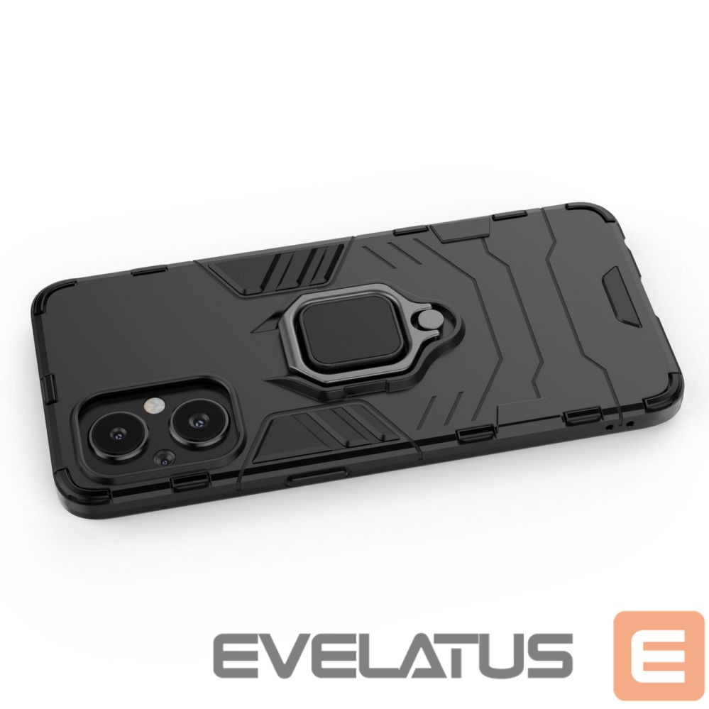 Aizmugurējais vāciņš Hurtel Ring Armor tough hybrid case cover + magnetic holder for OnePlus Nord N20 5G black
