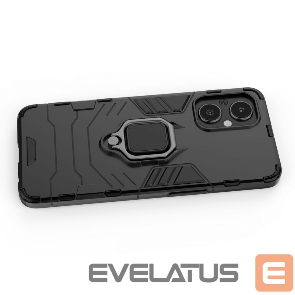 Aizmugurējais vāciņš Hurtel Ring Armor tough hybrid case cover + magnetic holder for OnePlus Nord N20 5G black