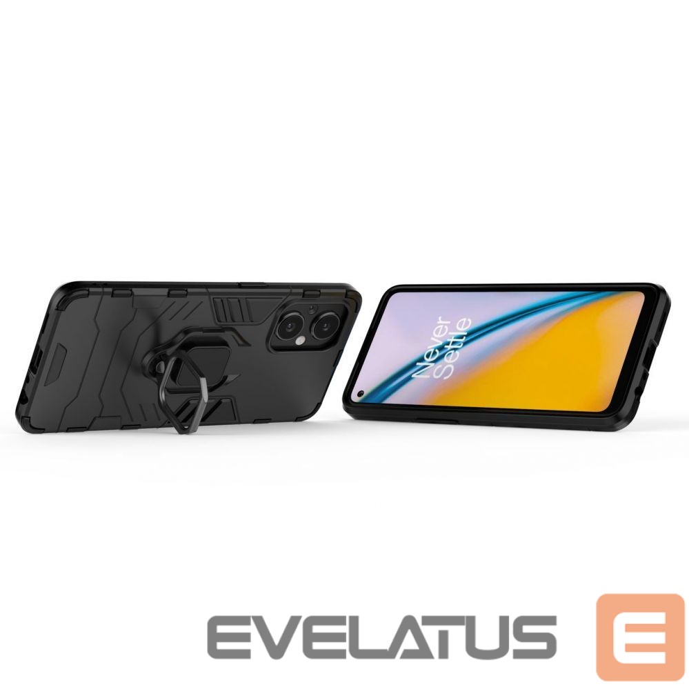 Aizmugurējais vāciņš Hurtel Ring Armor tough hybrid case cover + magnetic holder for OnePlus Nord N20 5G black