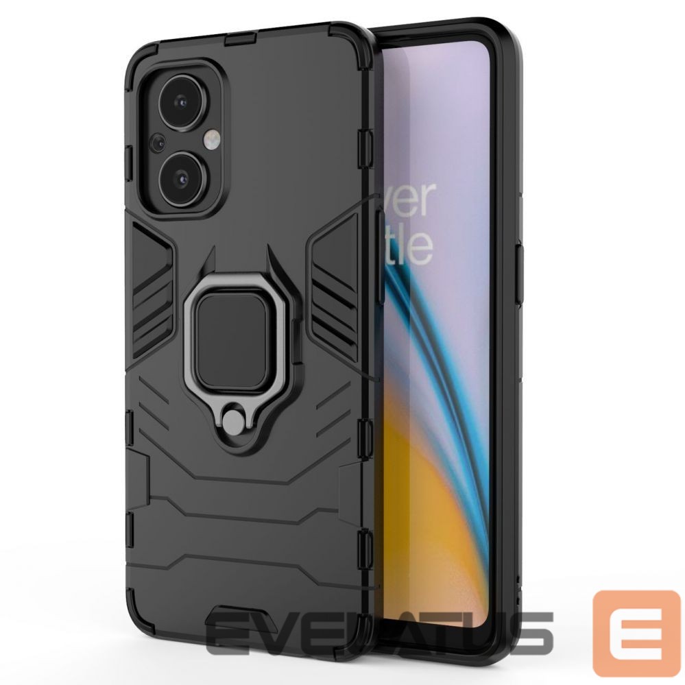 Aizmugurējais vāciņš Hurtel Ring Armor tough hybrid case cover + magnetic holder for OnePlus Nord N20 5G black