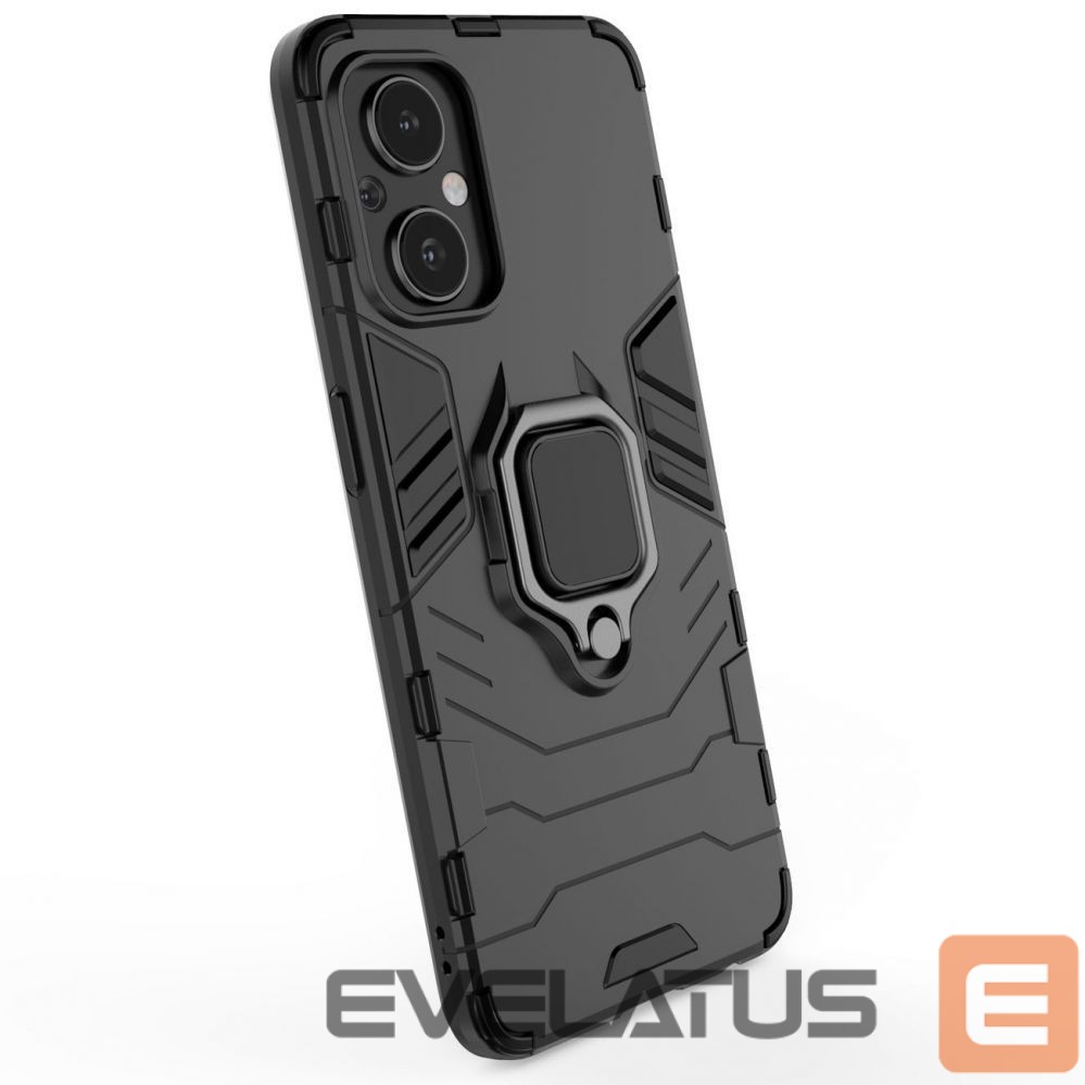 Aizmugurējais vāciņš Hurtel Ring Armor tough hybrid case cover + magnetic holder for OnePlus Nord N20 5G black