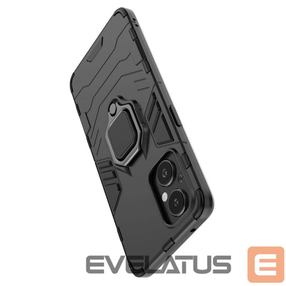 Aizmugurējais vāciņš Hurtel Ring Armor tough hybrid case cover + magnetic holder for OnePlus Nord N20 5G black