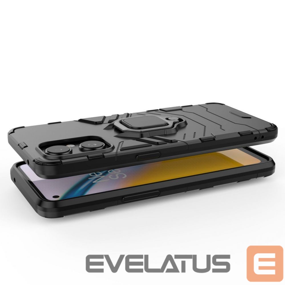 Aizmugurējais vāciņš Hurtel Ring Armor tough hybrid case cover + magnetic holder for OnePlus Nord N20 5G black