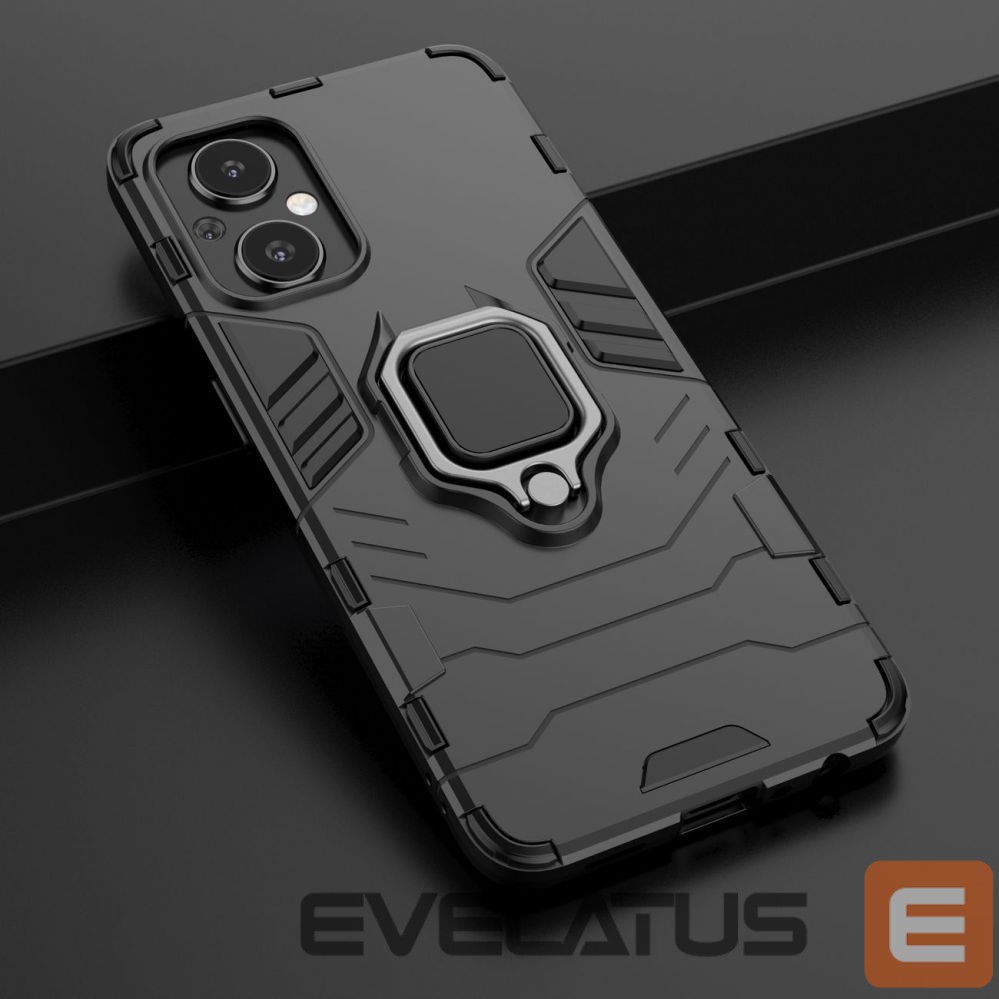 Aizmugurējais vāciņš Hurtel Ring Armor tough hybrid case cover + magnetic holder for OnePlus Nord N20 5G black