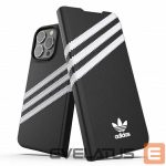 Aizmugurējais vāciņš Adidas  Adidas OR Booklet Case PU iPhone 13 Pro / 13 6,1" czarno biały/black white 47112 