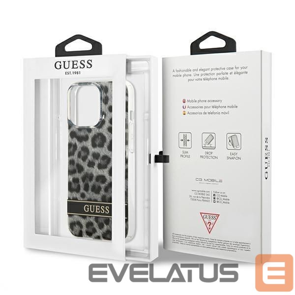 Aizmugurējais vāciņš Guess Guess GUHCP13LHSLEOK iPhone 13 Pro / 13 6.1" grey/grey hardcase Leopard