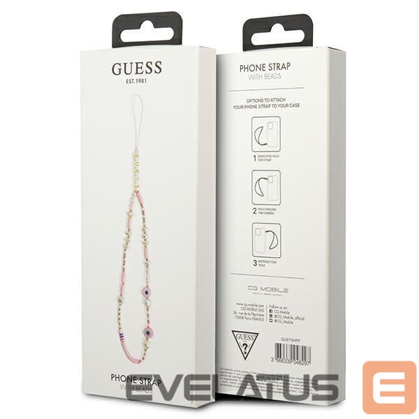 Citi Guess Guess pendant GUSTSHPP Phone Strap pink/pink Beads Shell