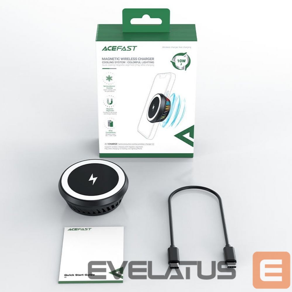 Kabelis Acefast Acefast wireless induction charger with dark gray (E2) cooling system