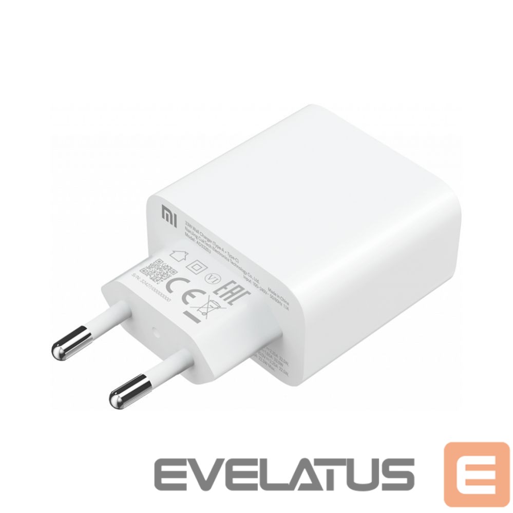 Kabelis Xiaomi Xiaomi Travel Charger Combo fast charger USB-A / USB-C 33W PD white (BHR4996GL)