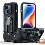 Aizmugurējais vāciņš Joyroom  Joyroom Dual Hinge case for iPhone 14 armored case with a stand and a ring holder black 