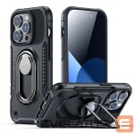 Aizmugurējais vāciņš Joyroom  Joyroom Dual Hinge case for iPhone 14 Pro armored case with a stand and a ring holder black 