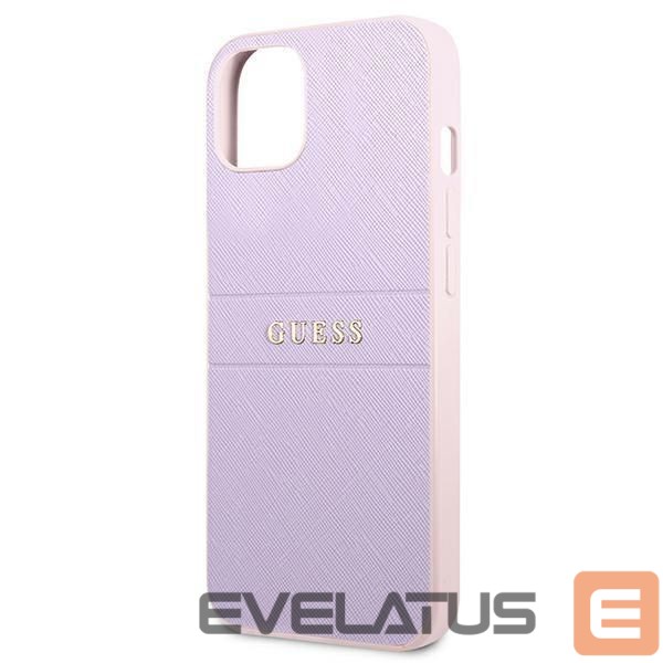 Aizmugurējais vāciņš Guess Guess GUHCP13SPSASBPU iPhone 13 mini 5,4 "purple / purple Saffiano Hot Stamp & Metal Logo
