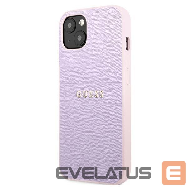 Aizmugurējais vāciņš Guess Guess GUHCP13SPSASBPU iPhone 13 mini 5,4 "purple / purple Saffiano Hot Stamp & Metal Logo
