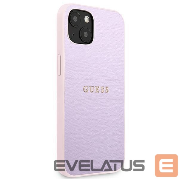 Aizmugurējais vāciņš Guess Guess GUHCP13SPSASBPU iPhone 13 mini 5,4 "purple / purple Saffiano Hot Stamp & Metal Logo