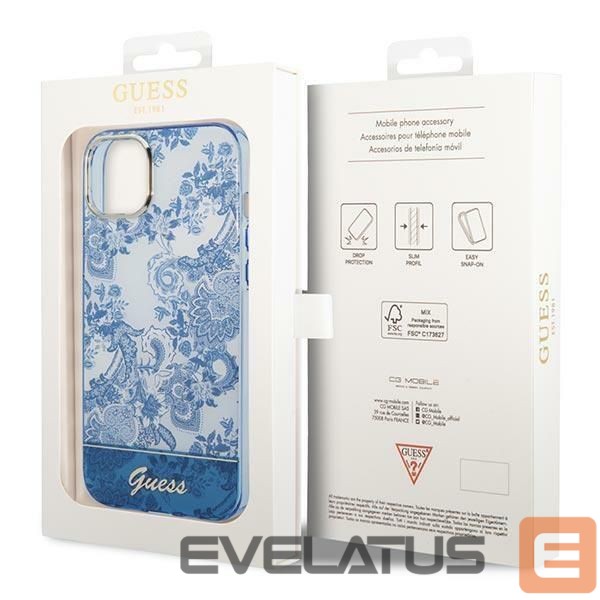 Aizmugurējais vāciņš Guess Guess GUHCP14MHGPLHB iPhone 14 Plus 6.7" blue/blue hardcase Porcelain Collection