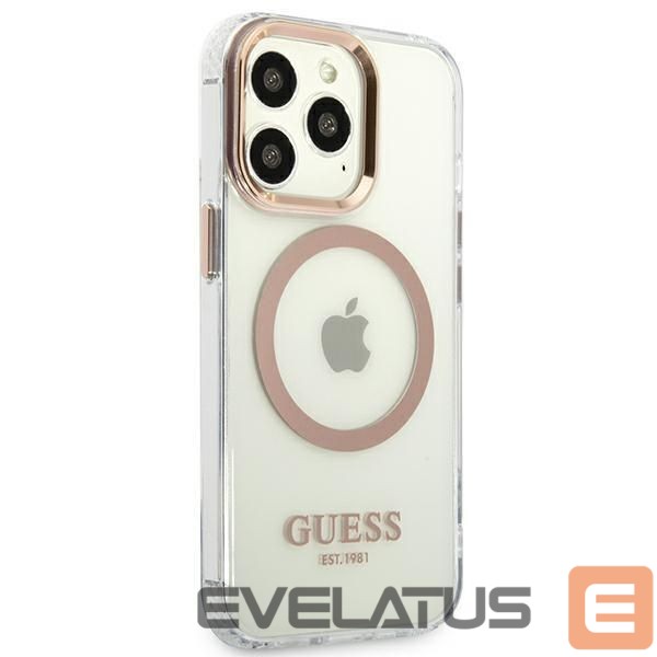 Aizmugurējais vāciņš Guess Guess GUHMP13XHTRMD iPhone 13 Pro Max 6.7 "gold / gold hard case Metal Outline Magsafe