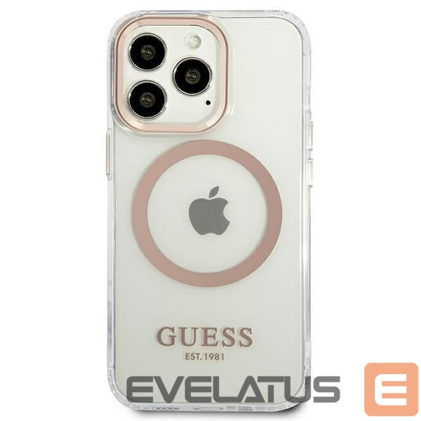 Aizmugurējais vāciņš Guess Guess GUHMP13XHTRMD iPhone 13 Pro Max 6.7 "gold / gold hard case Metal Outline Magsafe