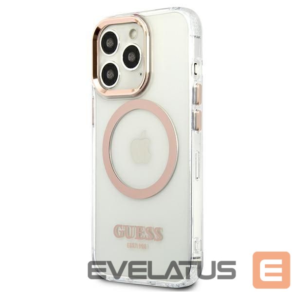 Aizmugurējais vāciņš Guess Guess GUHMP13XHTRMD iPhone 13 Pro Max 6.7 "gold / gold hard case Metal Outline Magsafe