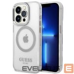 Aizmugurējais vāciņš Guess  Guess GUHMP14XHTRMS iPhone 14 Pro Max 6.7" silver/silver hard case Metal Outline Magsafe 