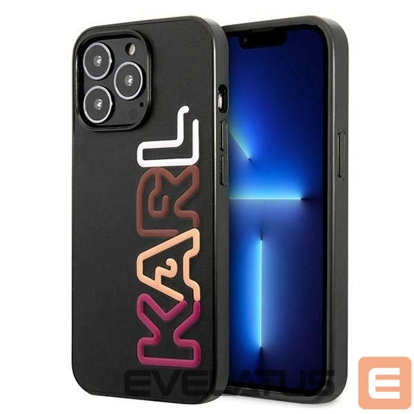 Aizmugurējais vāciņš Karl Lagerfeld Karl Lagerfeld Multipink Brand Case for iPhone 13 Pro / iPhone 13 - Black