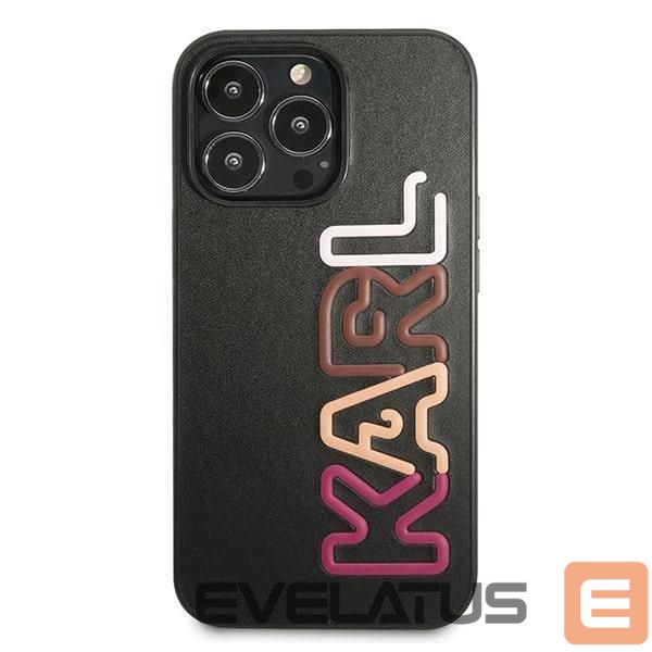 Aizmugurējais vāciņš Karl Lagerfeld Karl Lagerfeld Multipink Brand Case for iPhone 13 Pro / iPhone 13 - Black