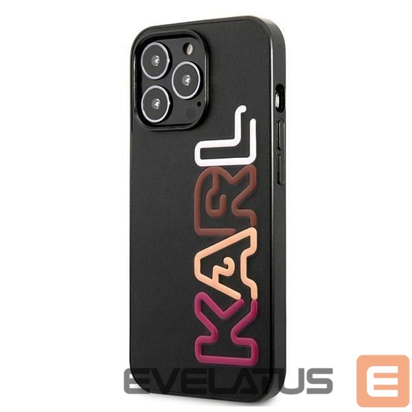 Aizmugurējais vāciņš Karl Lagerfeld Karl Lagerfeld Multipink Brand Case for iPhone 13 Pro / iPhone 13 - Black