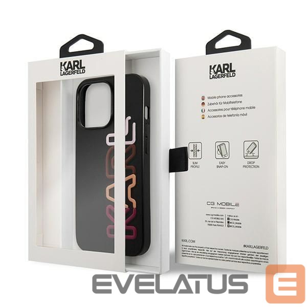 Aizmugurējais vāciņš Karl Lagerfeld Karl Lagerfeld Multipink Brand Case for iPhone 13 Pro / iPhone 13 - Black