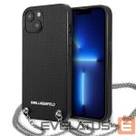 Aizmugurējais vāciņš Karl Lagerfeld  Karl Lagerfeld KLHCP13SPMK iPhone 13 mini 5,4 "hardcase black / black Leather Textured and Chain 