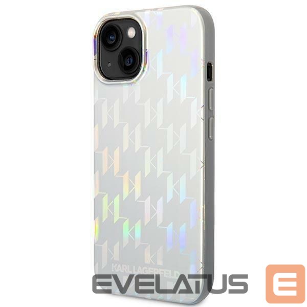 Aizmugurējais vāciņš Karl Lagerfeld Karl Lagerfeld KLHCP14MLGMMSV3 iPhone 14 Plus 6.7 "hardcase silver / silver Monogram Iridescent