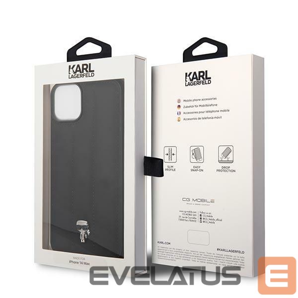 Aizmugurējais vāciņš Karl Lagerfeld Karl Lagerfeld Puffy Ikonik Pin Case for iPhone 14 Plus - Black