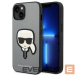 Aizmugurējais vāciņš Karl Lagerfeld  Karl Lagerfeld Saffiano Karl's Head Patch case for iPhone 14 - silver 