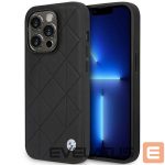 Aizmugurējais vāciņš BMW  Case BMW BMHCP14L22RQDK iPhone 14 Pro 6.1" black/black Leather Quilted 