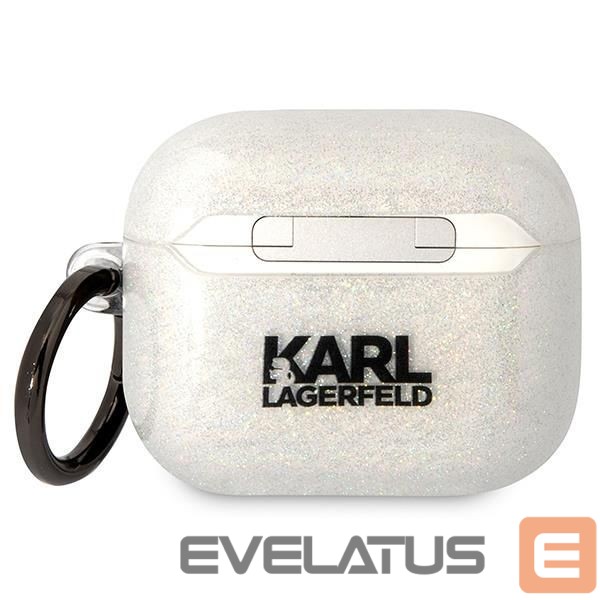 Aizmugurējais vāciņš Karl Lagerfeld Karl Lagerfeld KLA3HNKCTGT Airpods 3 cover transparent Gliter Karl&Choupette
