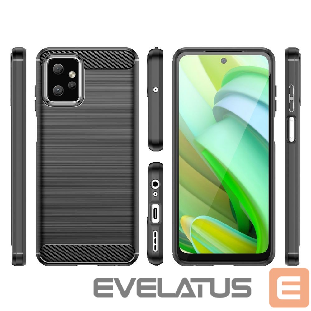 Aizmugurējais vāciņš Hurtel Carbon Case for Motorola Moto G Power 2023 flexible silicone carbon cover black