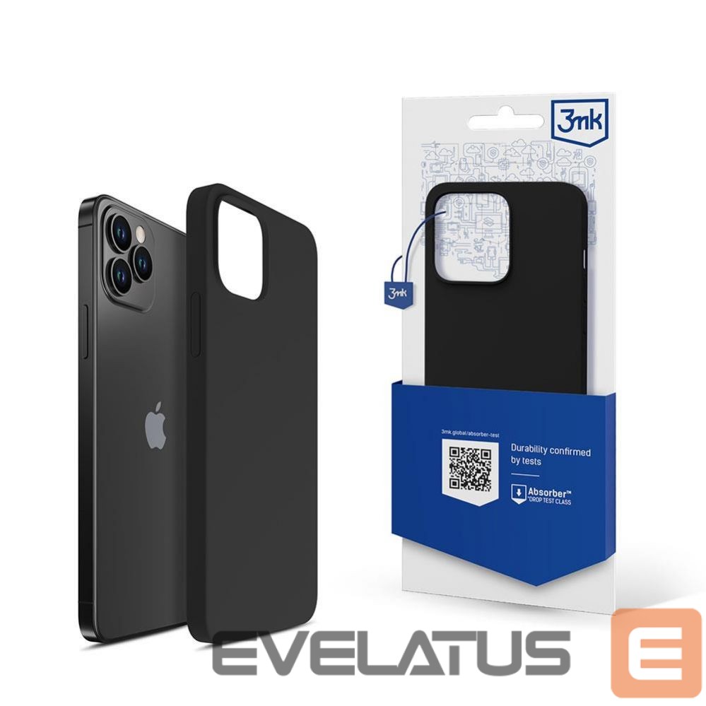 Aizmugurējais vāciņš 3MK - 3mk Silicone Case for iPhone 12 Pro Max - black