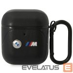 Aizmugurējais vāciņš BMW  BMW BMA222PVTK AirPods 1/2 cover black/black Leather Curved Line 