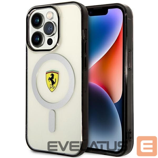 Aizmugurējais vāciņš Ferrari Ferrari FEHMP14LURKT iPhone 14 Pro 6.1" clear/transparent hardcase Outline Magsafe