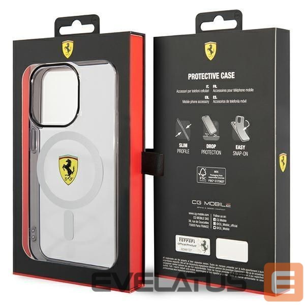 Aizmugurējais vāciņš Ferrari Ferrari FEHMP14LURKT iPhone 14 Pro 6.1" clear/transparent hardcase Outline Magsafe
