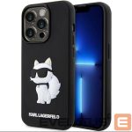 Aizmugurējais vāciņš Karl Lagerfeld  Karl Lagerfeld KLHCP14L3DRKHNK iPhone 14 Pro 6.1" black/black hardcase Rubber Choupette 3D 