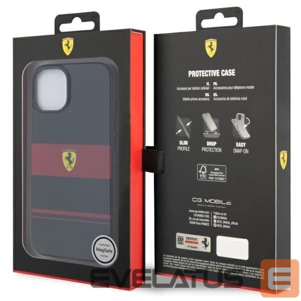 Aizmugurējais vāciņš Ferrari Ferrari FEHMP14SUCOK iPhone 14 6.1" black/black hardcase IMD Combi Magsafe
