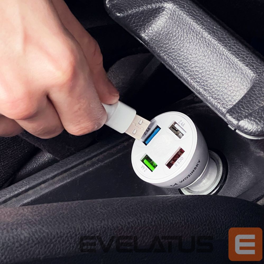Kabelis Wozinsky Wozinsky WCCAW 50W 4x USB-A QC car charger - white