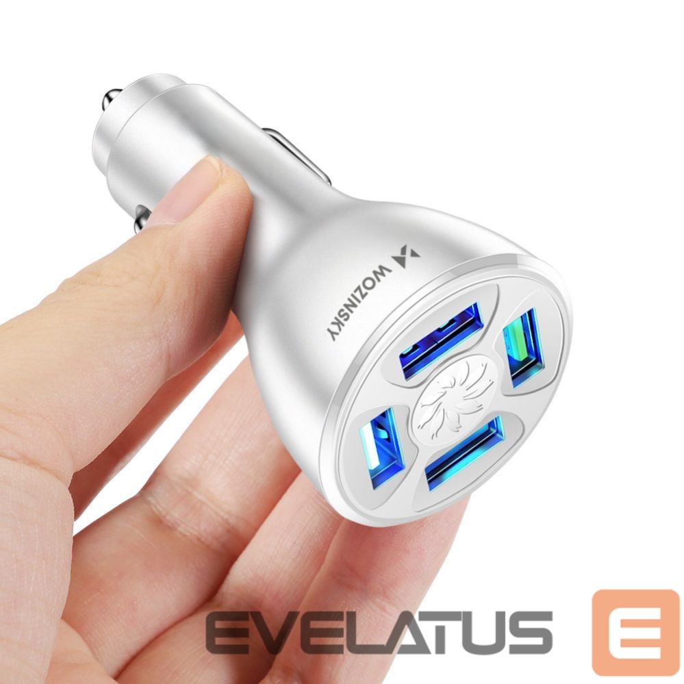 Kabelis Wozinsky Wozinsky WCCAW 50W 4x USB-A QC car charger - white