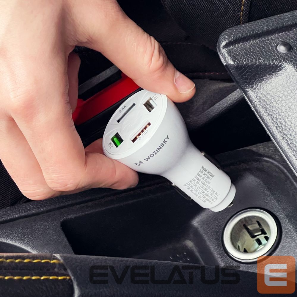 Kabelis Wozinsky Wozinsky WCCAW 50W 4x USB-A QC car charger - white