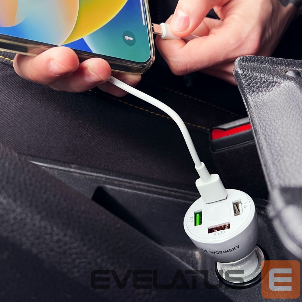 Kabelis Wozinsky Wozinsky WCCAW 50W 4x USB-A QC car charger - white