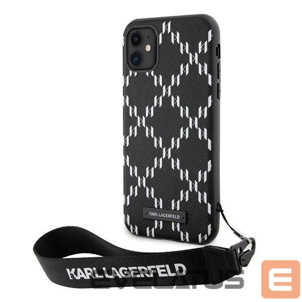 Aizmugurējais vāciņš Karl Lagerfeld Karl Lagerfeld KLHCN61SAKLMBSK iPhone 11 / Xr 6.1" black/black hardcase Monogram Losange Saffiano