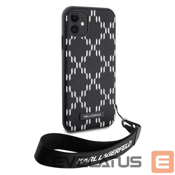 Aizmugurējais vāciņš Karl Lagerfeld Karl Lagerfeld KLHCN61SAKLMBSK iPhone 11 / Xr 6.1" black/black hardcase Monogram Losange Saffiano