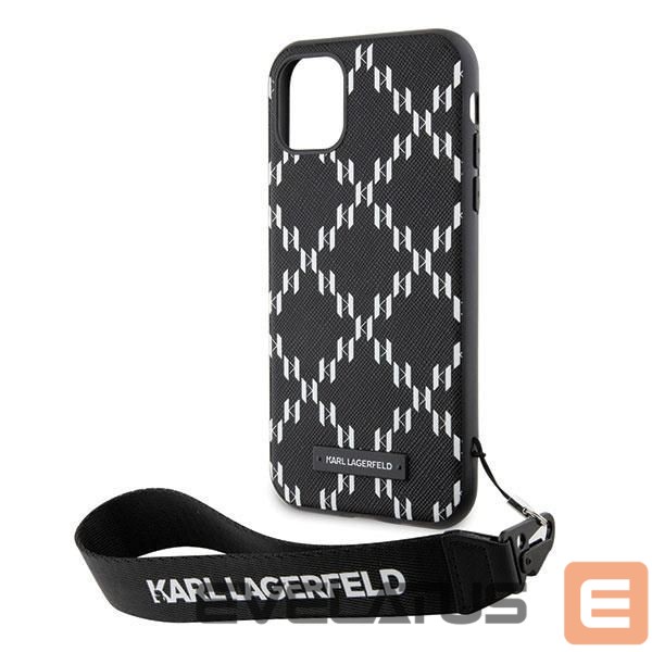 Aizmugurējais vāciņš Karl Lagerfeld Karl Lagerfeld KLHCN61SAKLMBSK iPhone 11 / Xr 6.1" black/black hardcase Monogram Losange Saffiano