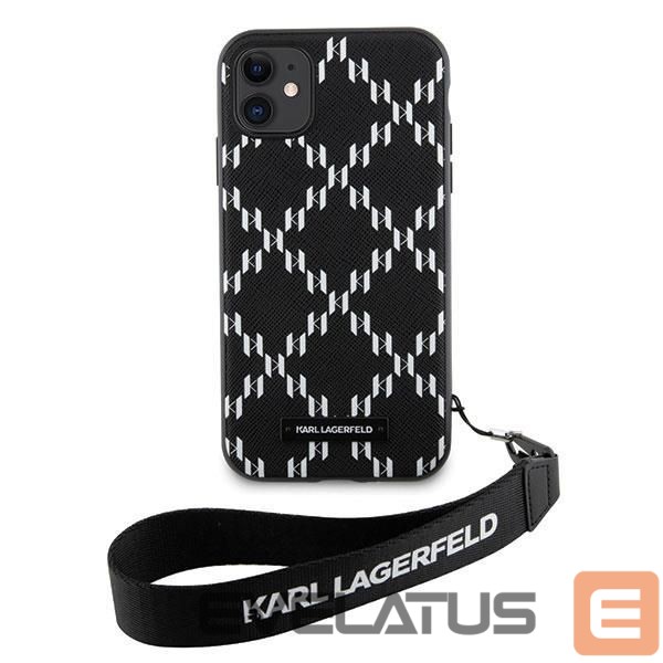 Aizmugurējais vāciņš Karl Lagerfeld Karl Lagerfeld KLHCN61SAKLMBSK iPhone 11 / Xr 6.1" black/black hardcase Monogram Losange Saffiano