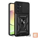 Aizmugurējais vāciņš Hurtel  Hybrid Armor Camshield case for Samsung M54 with camera cover - black 
