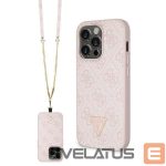 Aizmugurējais vāciņš Guess  Guess GUHCP14LP4TDSCPP case for iPhone 14 Pro - pink Crossbody 4G Metal Logo